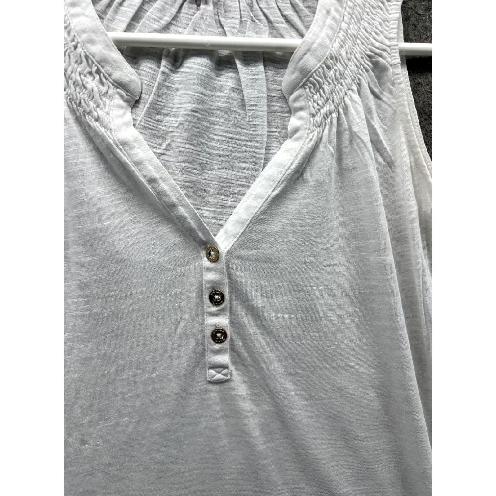 Lilly Pulitzer Lilly Pulitzer Tank Top Womens XXS White Henley Sleeveless Jersey Lightweight Size XXS / US 00 / IT 34 - 6 Thumbnail