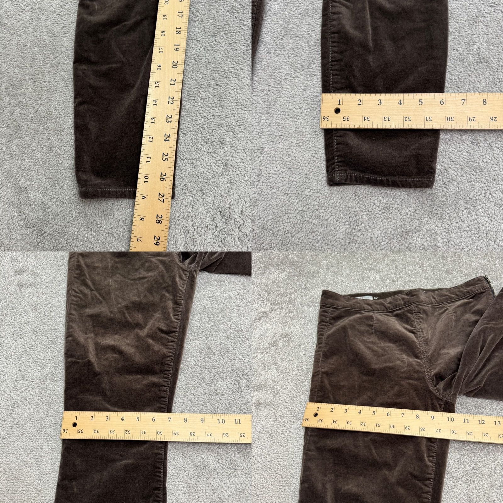 Gap Gap 1969 Pants Womens 30R Brown Velvet Velour Cotton High Rise Side Zip Legging Size 30" / US 8 / IT 44 - 9 Thumbnail