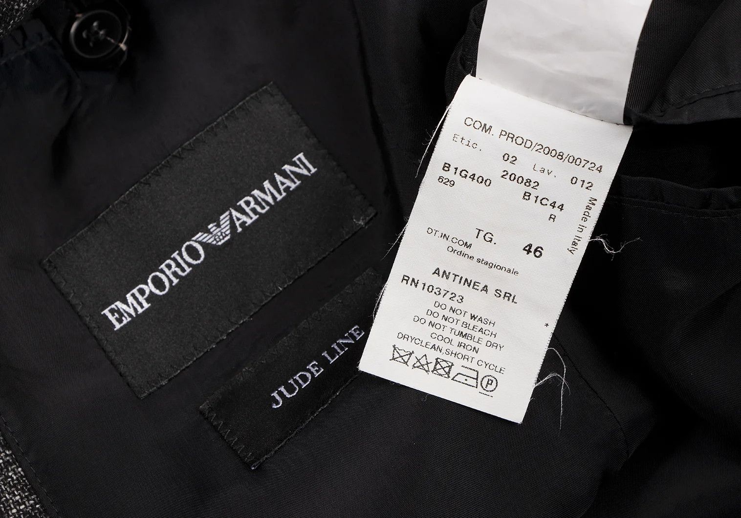 Emporio Armani Melange Wool One-Button Jacket in Black and White Size US S / EU 44-46 / 1 - 15 Thumbnail