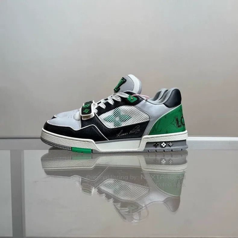 Louis Vuitton Louis Vuitton Trainer Black and Green Velcro shoes Size US 7 / EU 40 - 2 Thumbnail