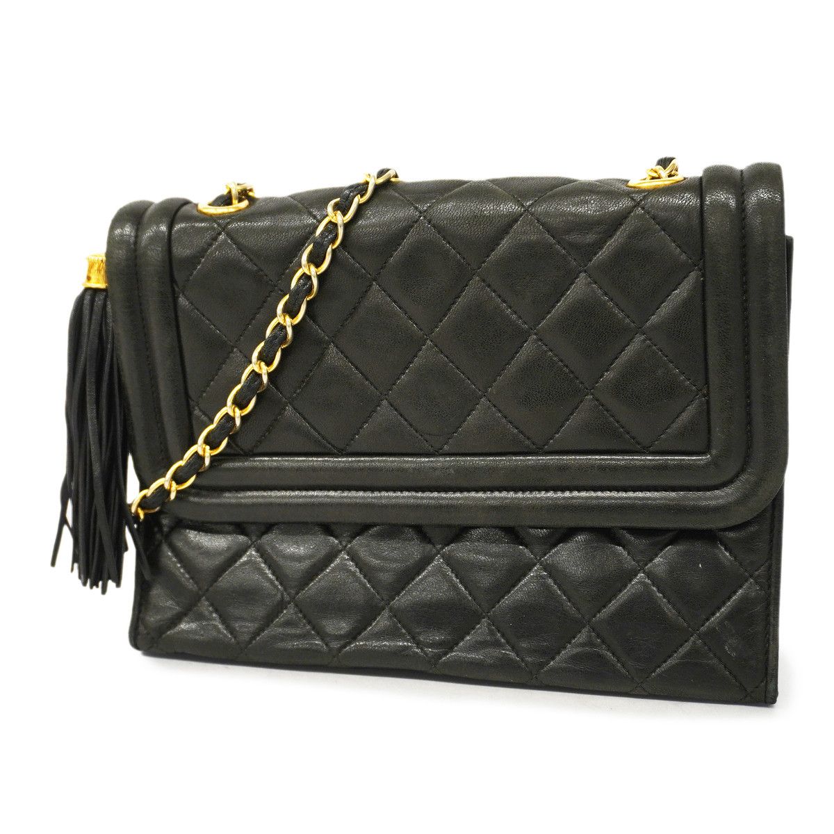 image of Chanel Shoulder Bag Matelasse Chain Lambskin Black, Women's