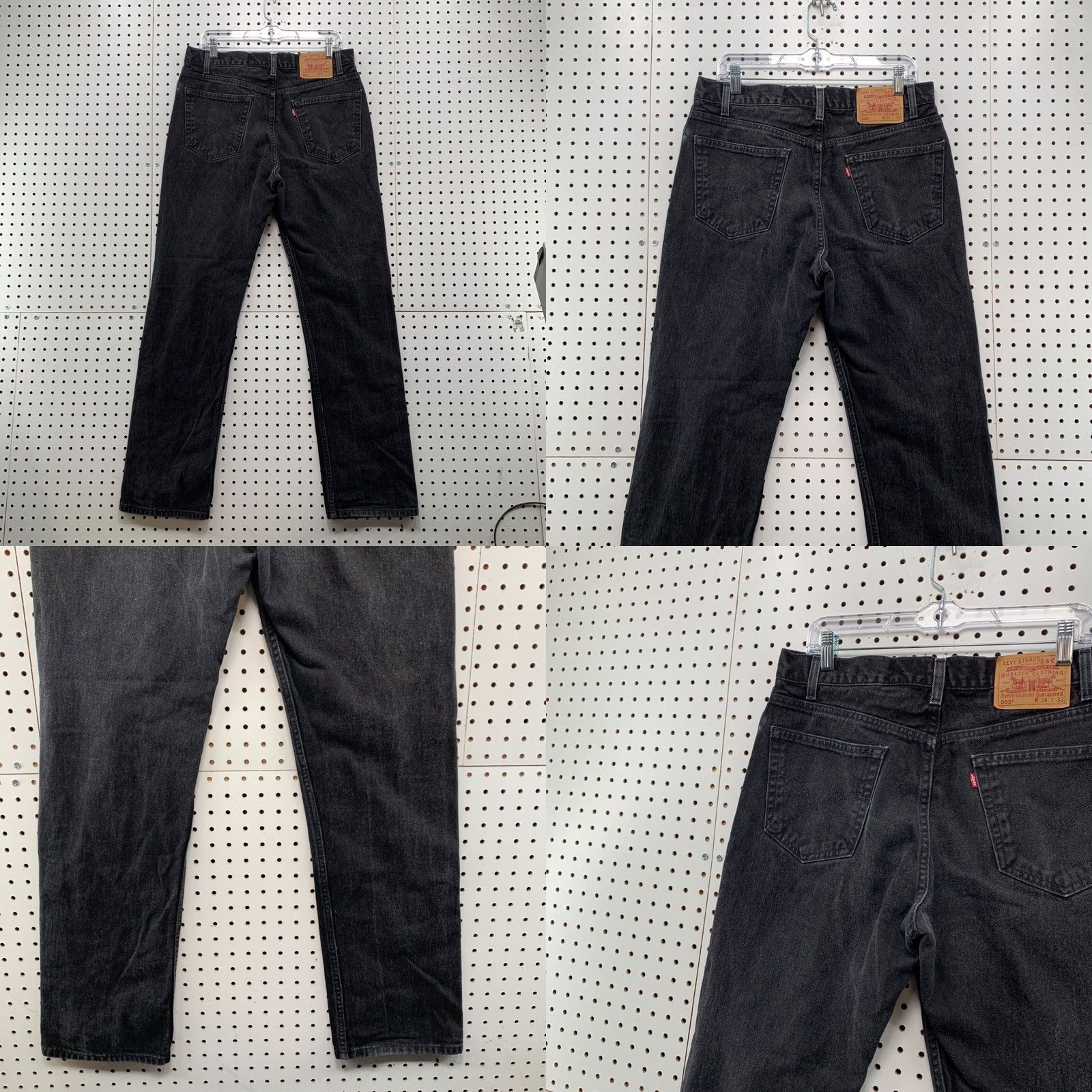 Levi's VINTAGE Levi's 505 Black Denim Jeans Mens Size 34x33 Straight Regular Fits Size US 34 / EU 50 - 9 Thumbnail