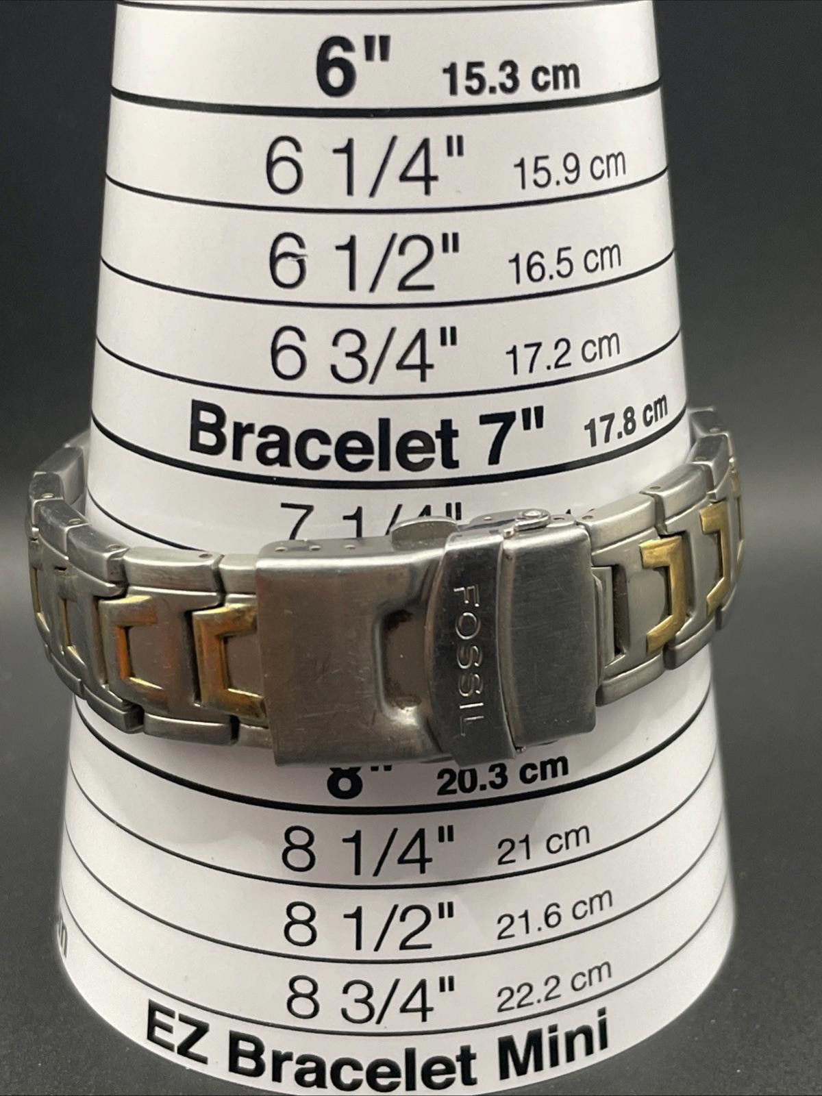 Fossil Fossil Blue Stainless Steel Silver Gold 100m New Battery Size ONE SIZE - 5 Thumbnail