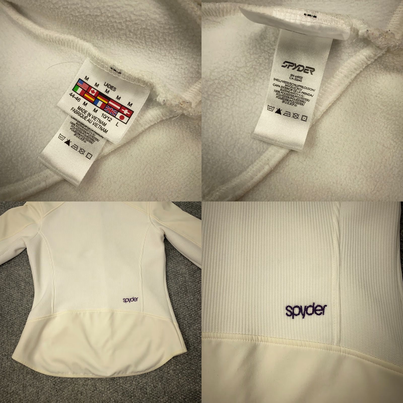 Spyder Spyder Core Sweater Jacket Women's Medium White Full Zip Embroidered Size L / US 10 / IT 46 - 8 Thumbnail