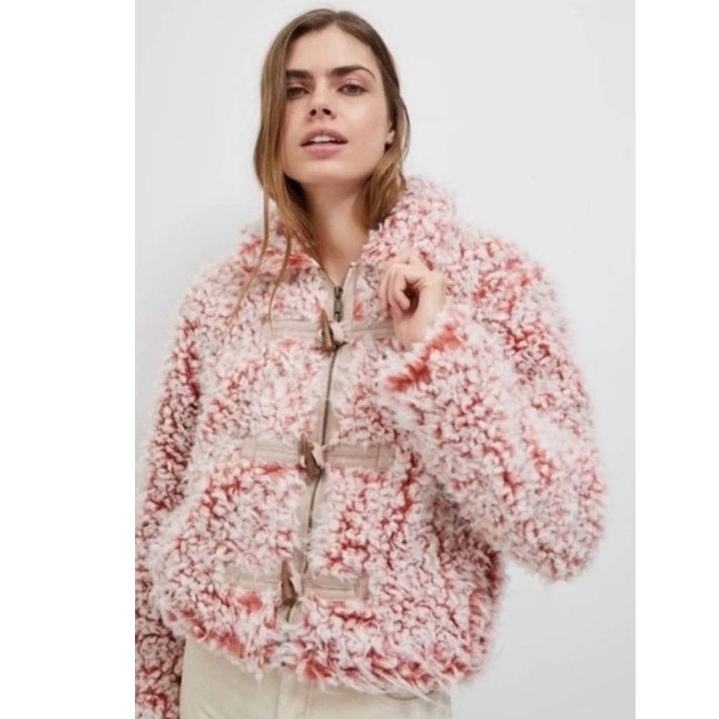 Anthropologie New Anthropologie Brenna Faux Fur Coat $168 X-SMALL Pink Size XS / US 0-2 / IT 36-38 - 2 Thumbnail