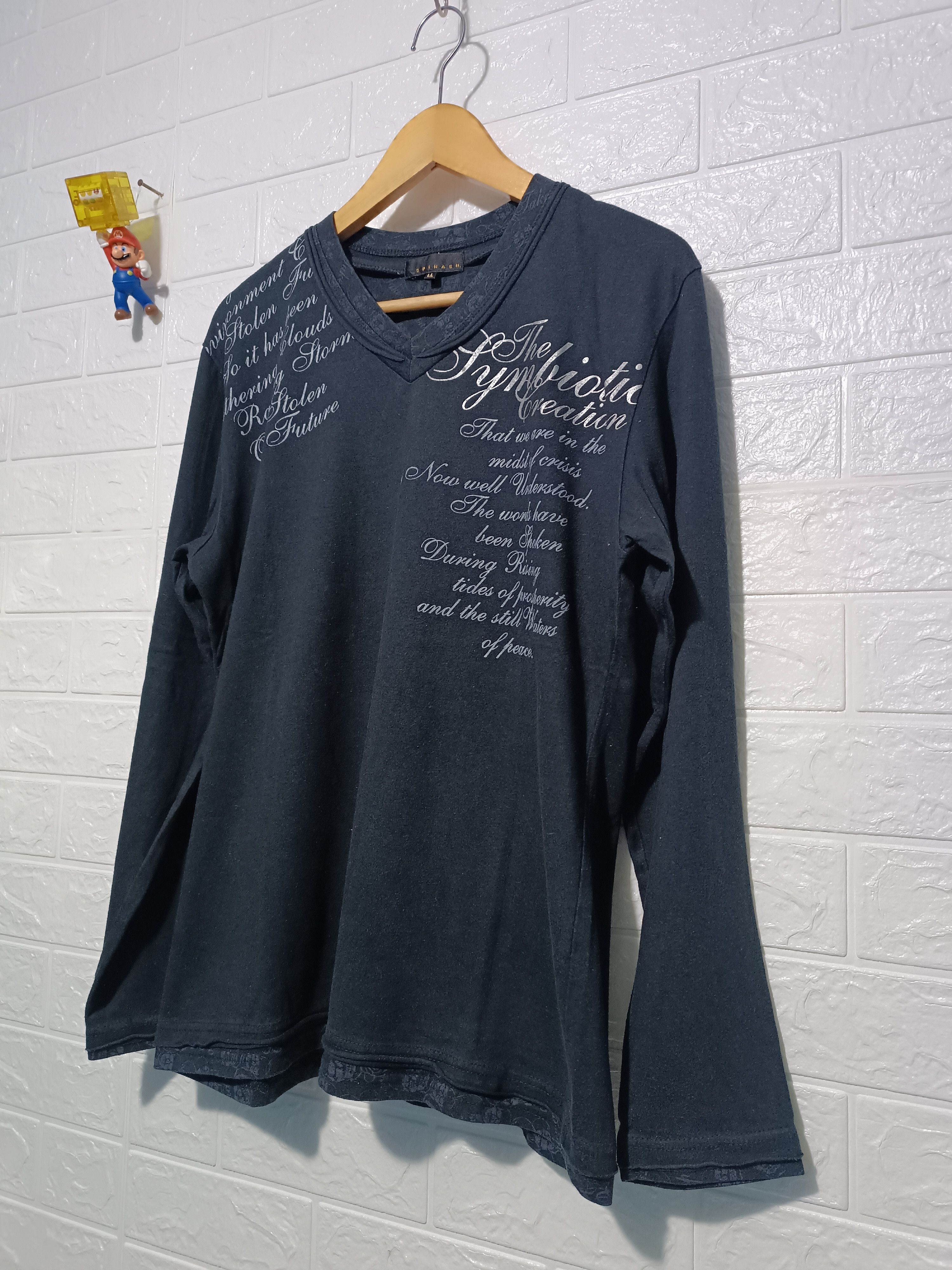 Japanese Brand Vintage Spinash Double Layer Poem Seditionaries Tee Size US L / EU 52-54 / 3 - 4 Thumbnail