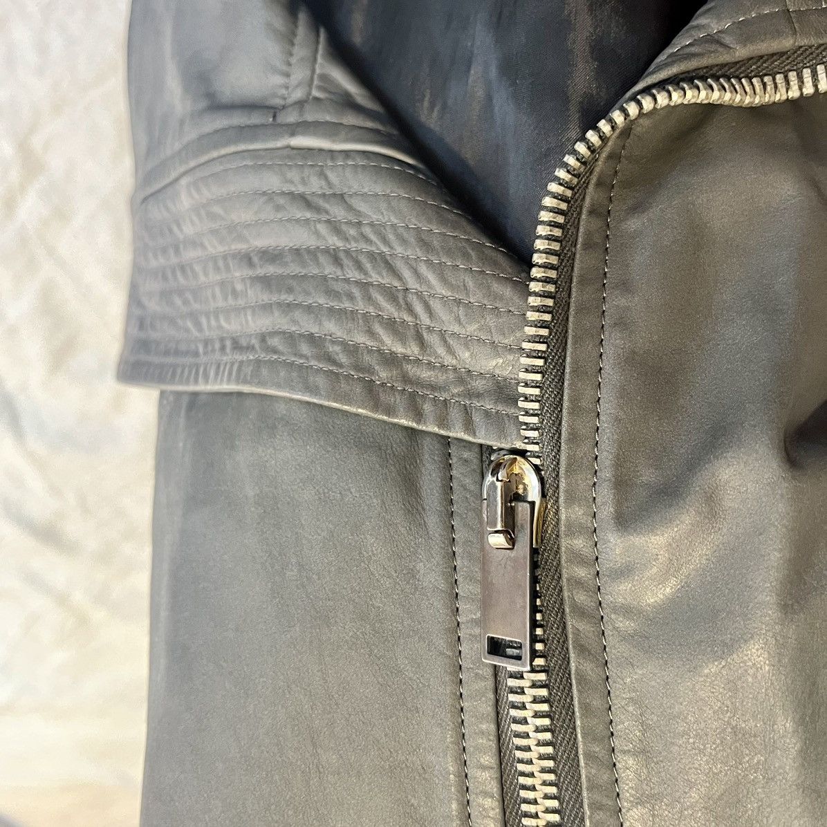 Rick Owens FW13 “PLINTH” Petrol Leather Intarsia Jacket Size US S / EU 44-46 / 1 - 5 Thumbnail