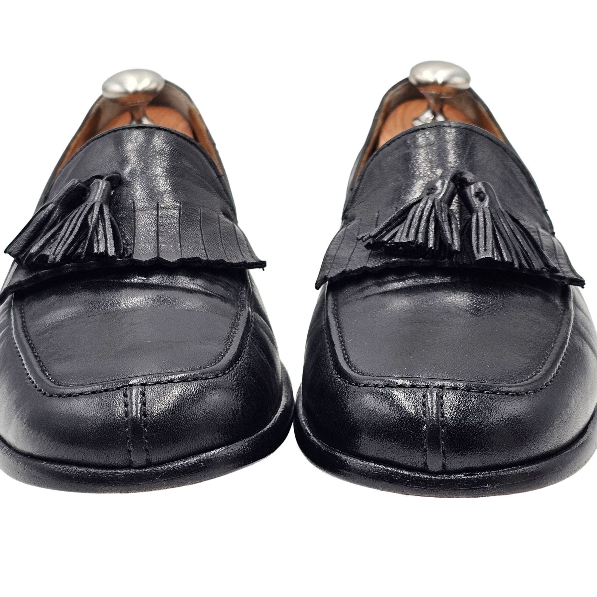 Bragano × Cole Haan Vintage Bragano Italy Dress Shoes Men's 9.5M Black Leather Size US 9.5 / EU 42-43 - 8 Thumbnail