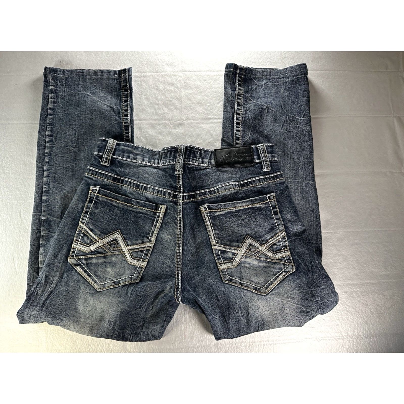 Denime True Luck Jeans Mens 32x28 Stretch Denim Straight Fit Size Thick Stitch Size US 32 / EU 48 - 2 Thumbnail