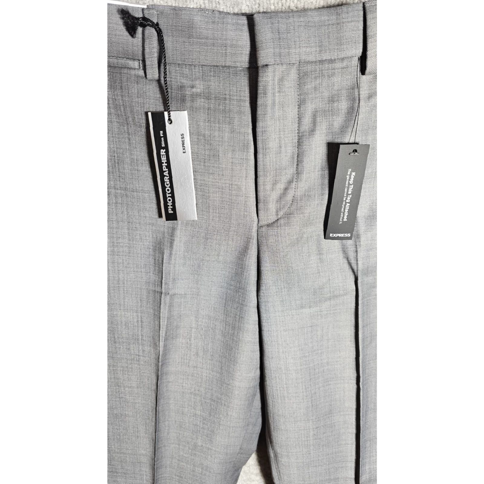 VINTAGE Express Photographer Slim Fit Dress Pants Mens Size 32x32 Gray Wool  Blend