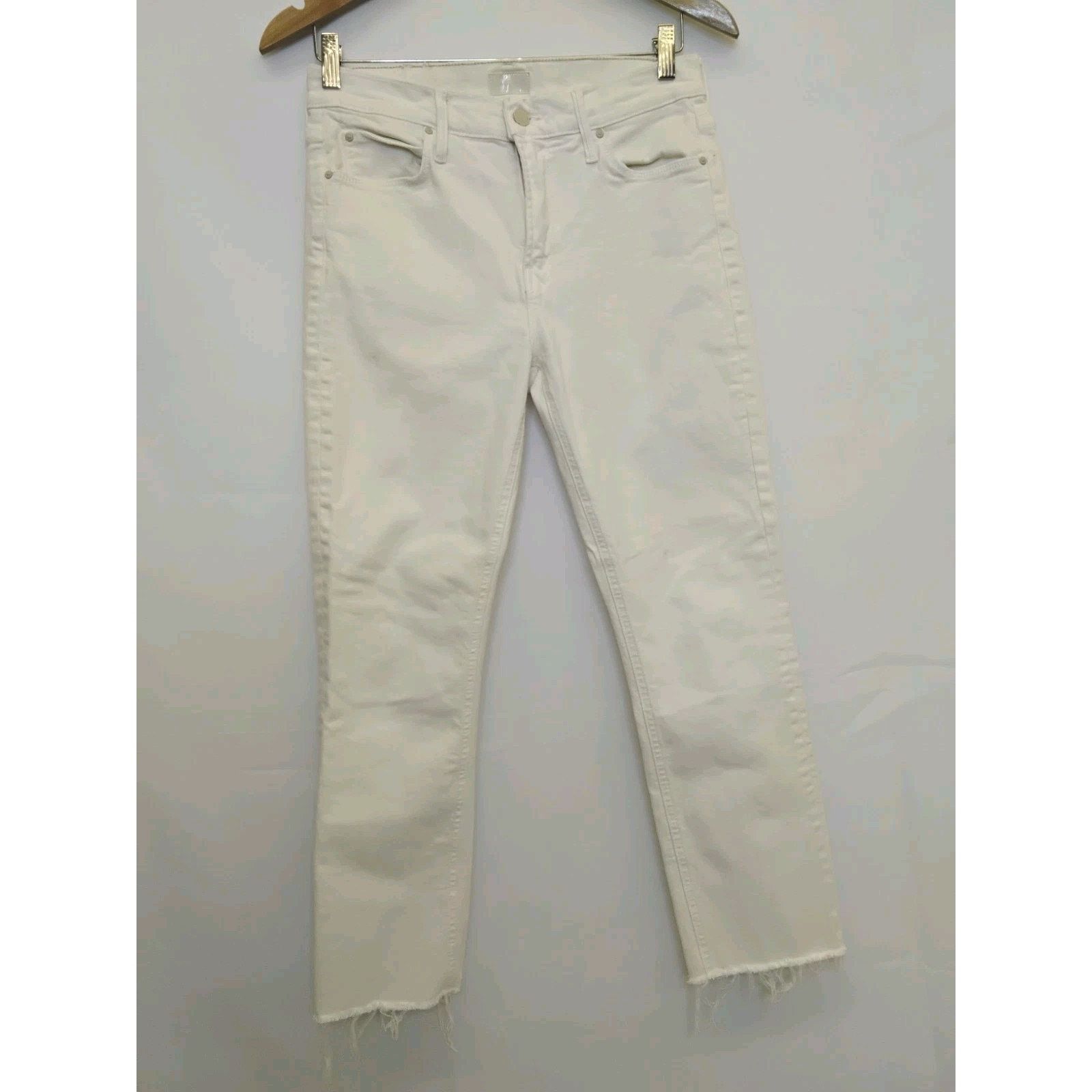 MOTHER Mother The Mid Rise Dazzler Jeans Women's 29 White Crop Size 29" - 2 Thumbnail