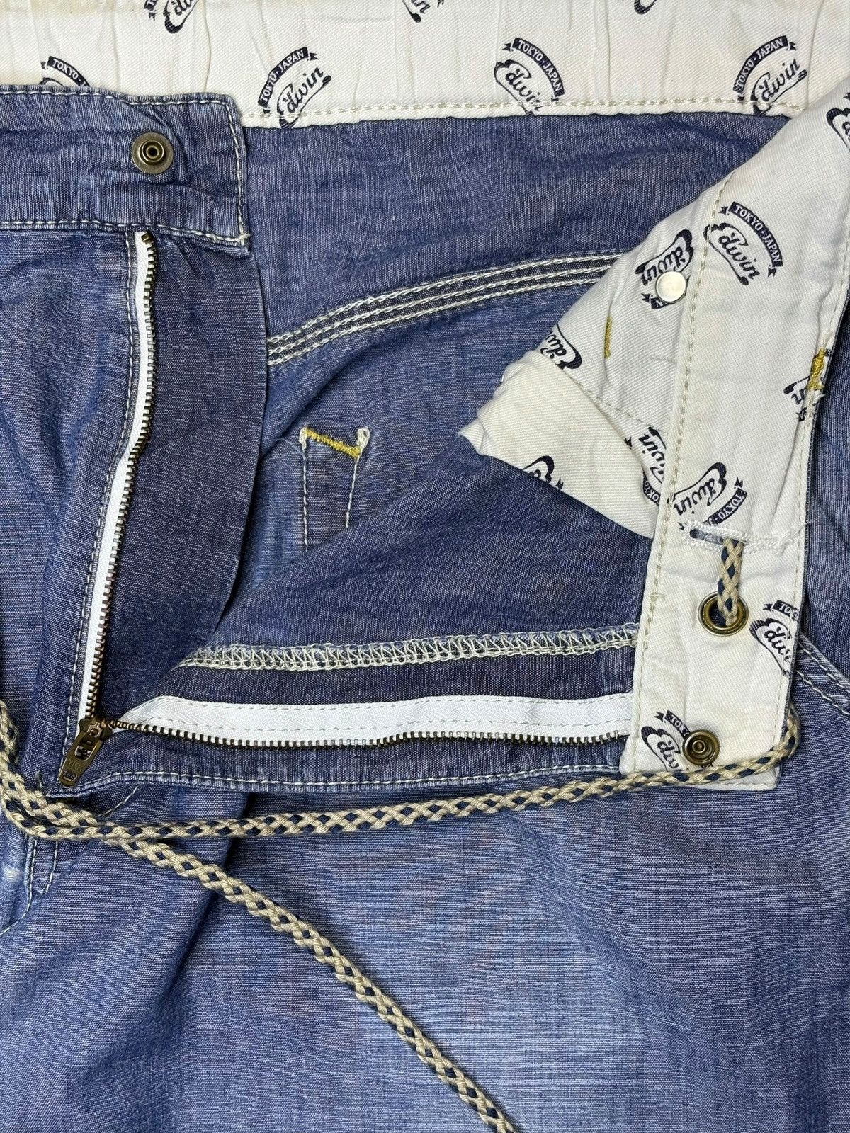 Edwin × Japanese Brand Vintage Edwin Blue Wash Sweats Style Baggy Denim Pants Size US 36 / EU 52 - 10 Thumbnail