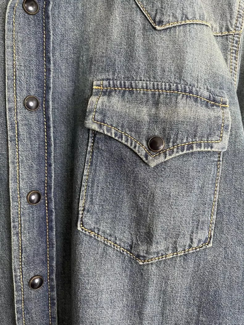 Saint Laurent Paris Saint Laurent ParisVintage Made Old Western Denim Shirt 25 Size US M / EU 48-50 / 2 - 4 Thumbnail