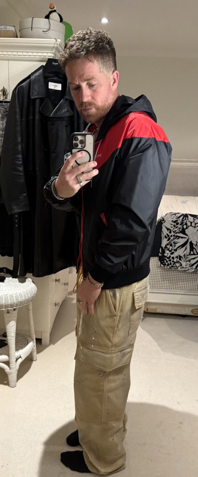 Celine SS21 Celine windbreaker hoodie jacket Hedi Slimane logo 52 Size US L / EU 52-54 / 3 - 7 Thumbnail