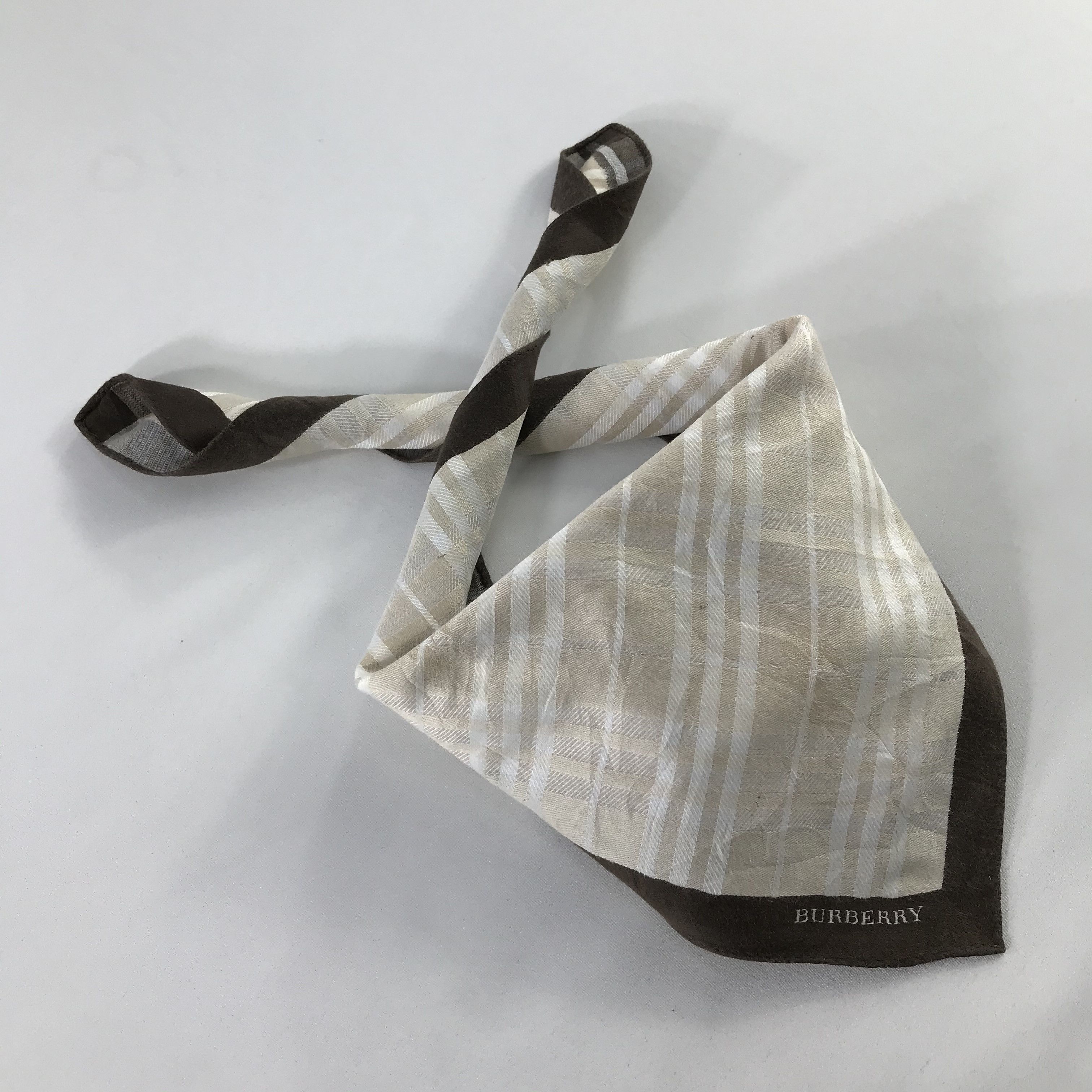 Burberry × Vintage Burberry Bandana / Handkerchief / Neckerchief - S1123 Size ONE SIZE - 4 Thumbnail