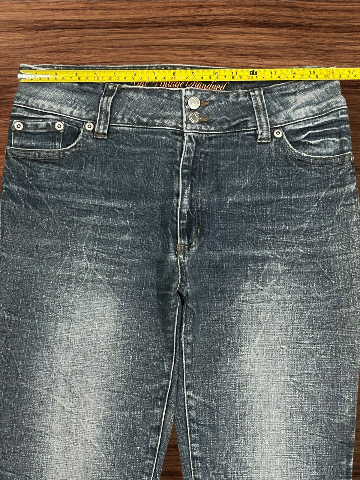 Japanese Brand ⚡️Flare⚡️Vintage Japanese Brand Double Button Dark Washed Jean Size 32" / US 10 / IT 46 - 10 Thumbnail