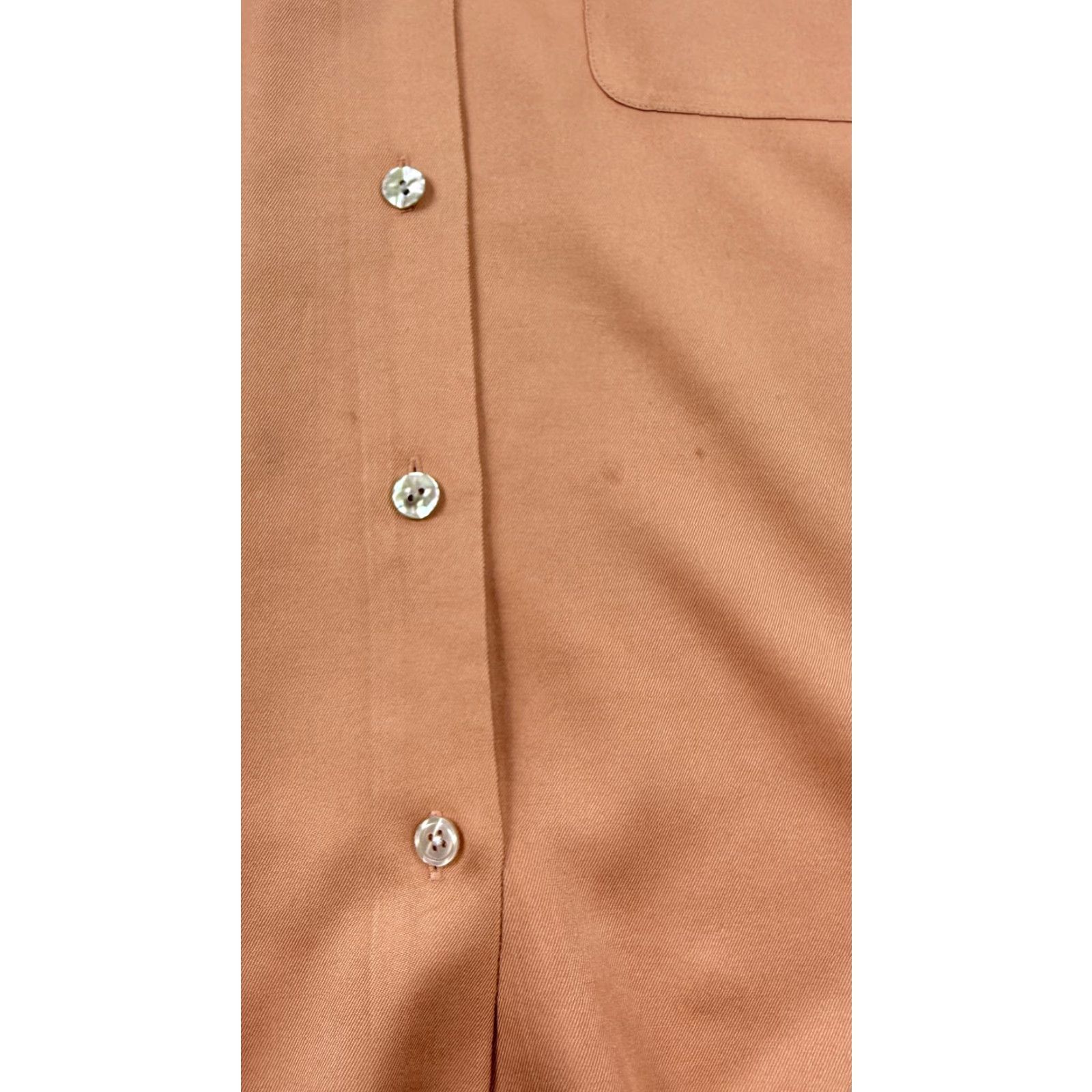 Talbots Talbots Shirt Womens 12 Tan Pure Silk Short Sleeve Button Front Camp Blouse Size XL / US 12-14 / IT 48-50 - 3 Thumbnail