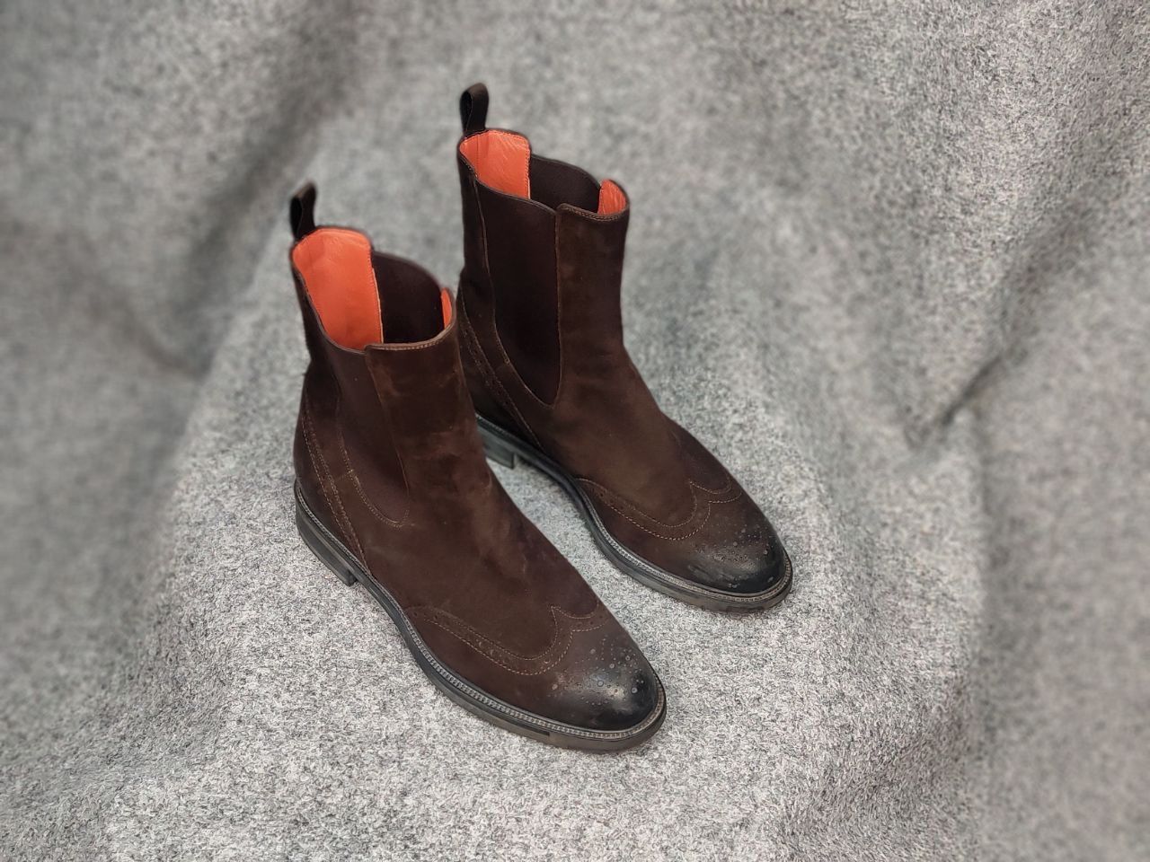 Santoni Santoni Design Premium Suede Brown Chelsea Boots Size US 7 / EU 40 - 4 Thumbnail