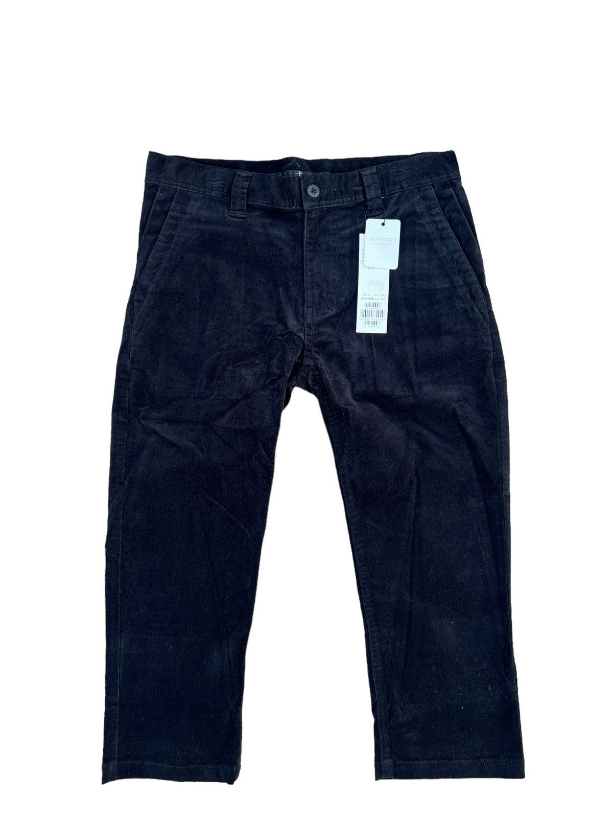 Japanese Brand NEW No ID. Japan Cropped Black Corduroy Trouser Pant Size US 32 / EU 48 - 1 Thumbnail