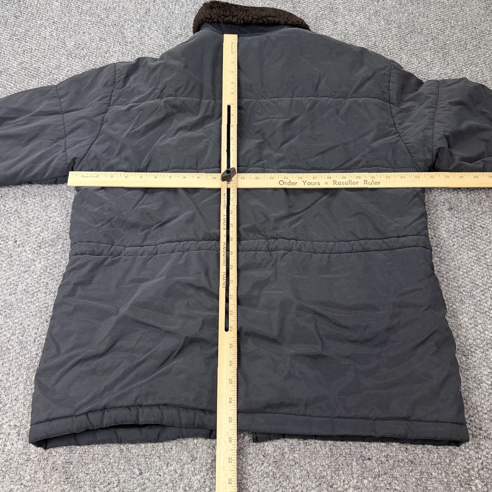 Talbots VINTAGE Talbots Jacket Womens Large Gray Quilted Puffer Faux Fur Collar Zip Pockets Size L / US 10 / IT 46 - 7 Thumbnail