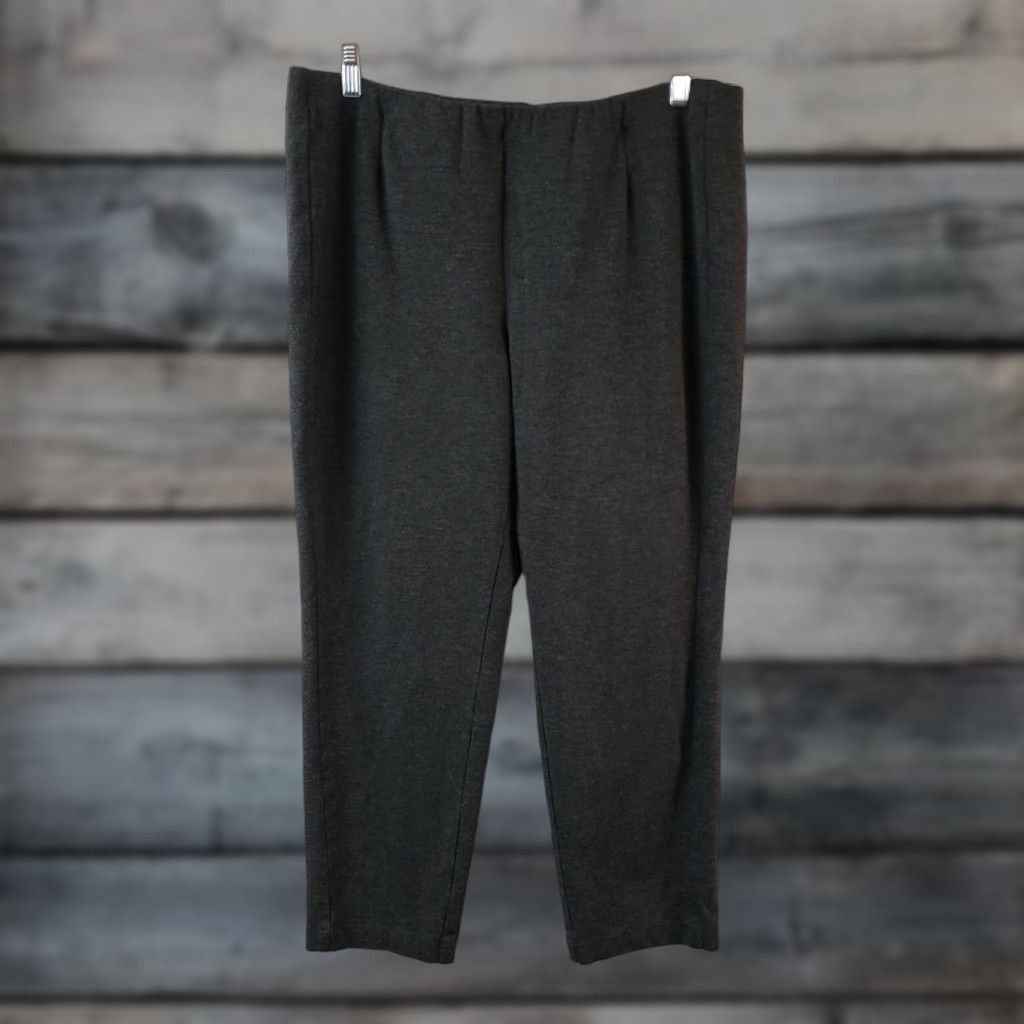 J. Jill J Jill Womens Ponte Slim Leg Pants Large Gray High Rise Pull On Ankle Pants Size 36" / US 14 / IT 50 - 1 Thumbnail