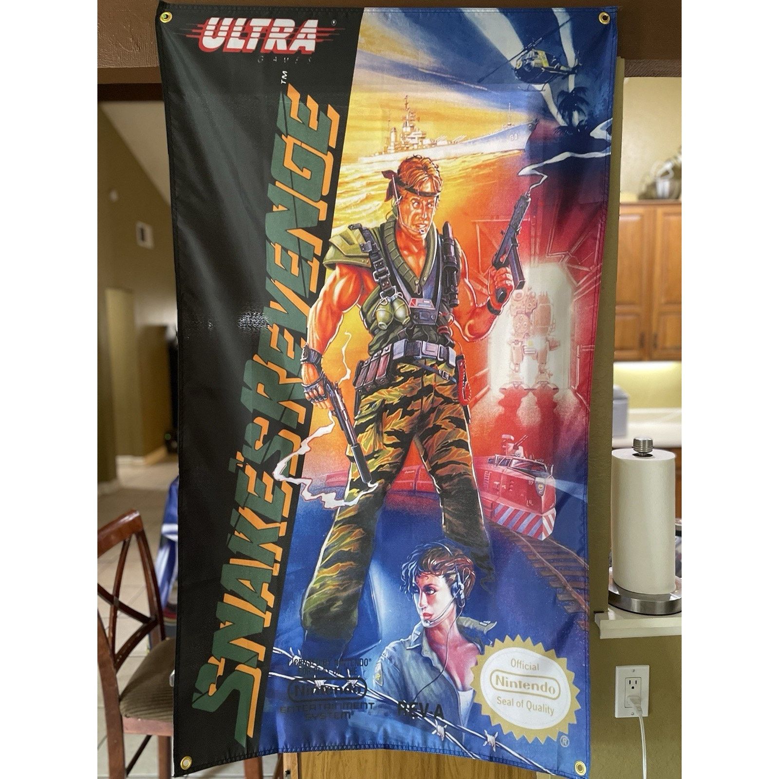 Nintendo Snake's Revenge 5ft NES Box Art Flag KONAMI ULTRA Nintendo Size ONE SIZE - 1 Thumbnail