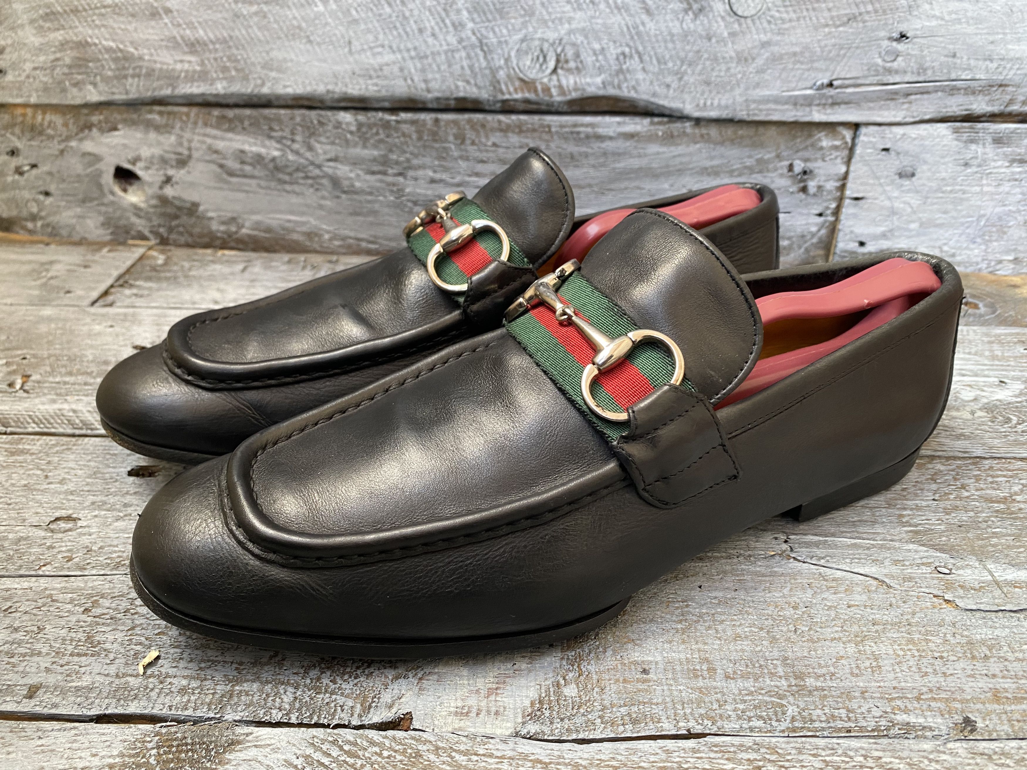 Designer × Gucci Gucci horsebit playboy three stripe jordan loafers sz 40E Size US 7 / EU 40 - 16 Thumbnail