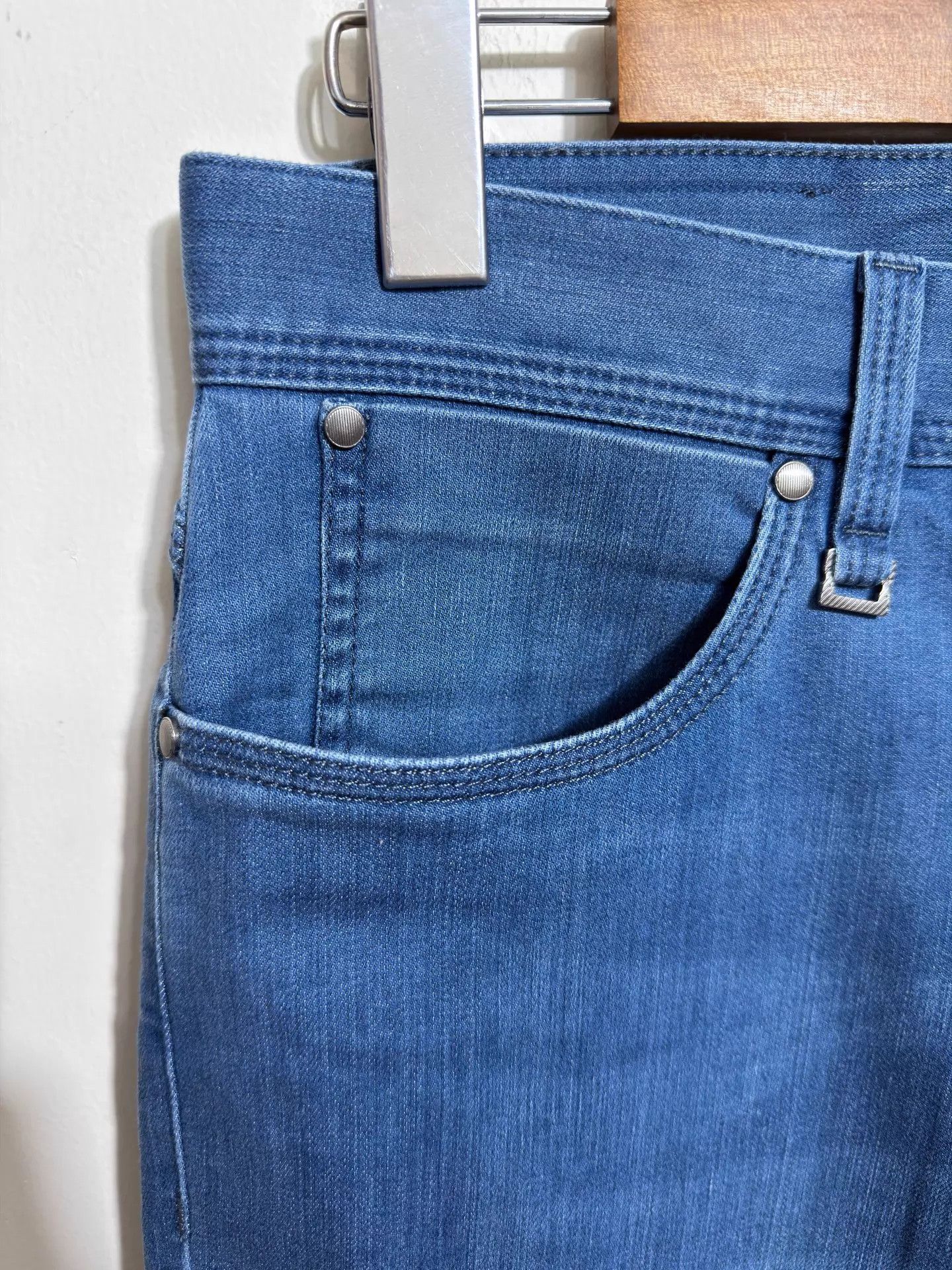 Ermenegildo Zegna Zegna Mid Blue Straight Jeans 33/34 New with Tags Size US 33 - 3 Thumbnail
