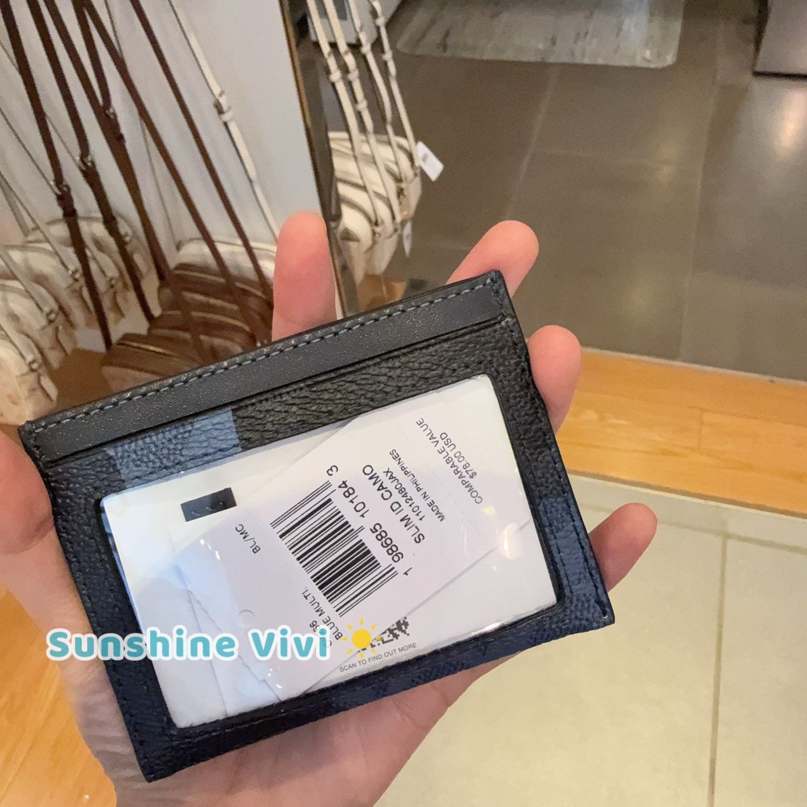 Coach NWT Coach Slim Id Card Case Signature Camo CY266 Blue Size ONE SIZE - 5 Thumbnail