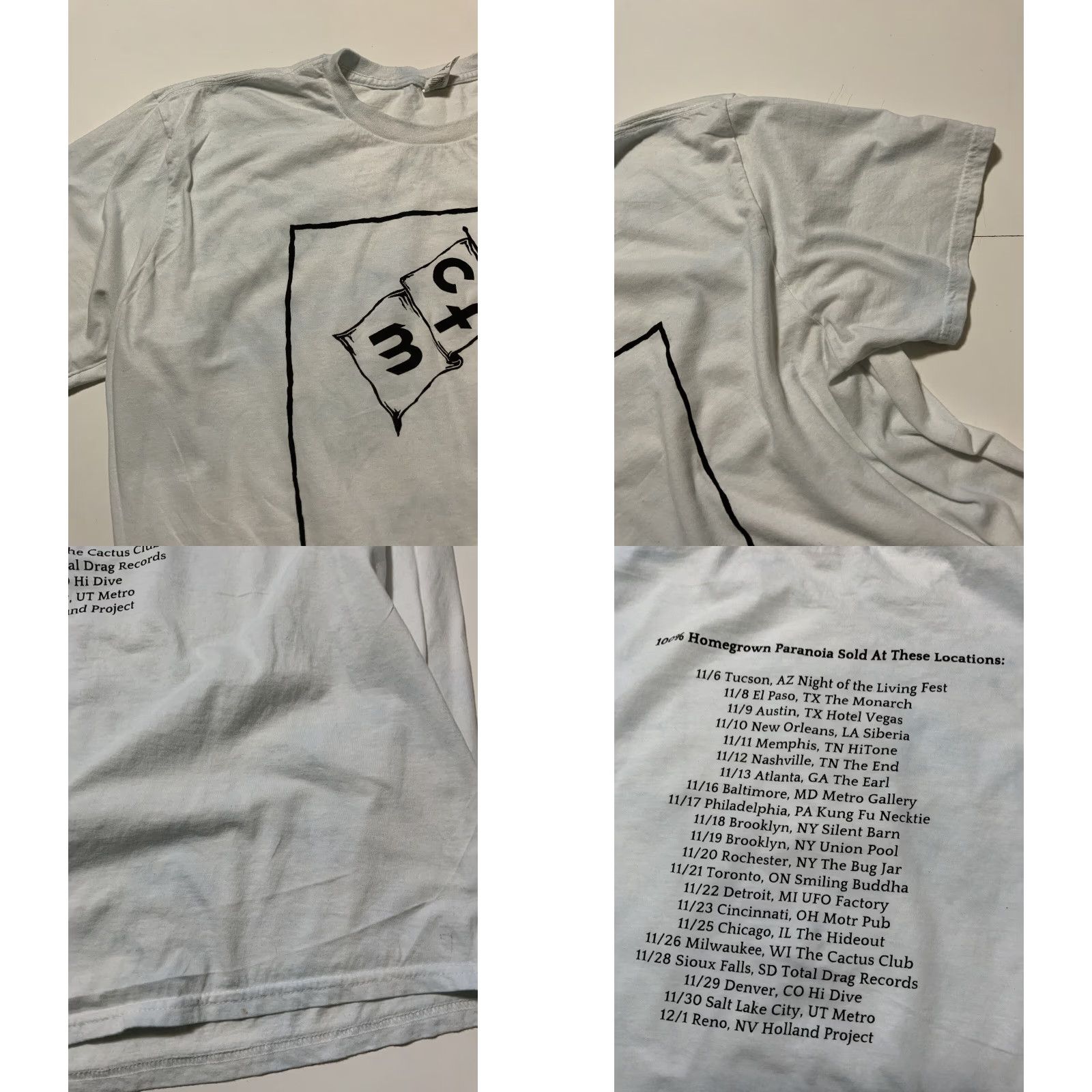 Vintage VINTAGE CFM Charles Frances Moothart Homegrown Paranoia Diluted Dreams T-Shirt XL White Mens Shirt Size US XL / EU 56 / 4 - 8 Thumbnail