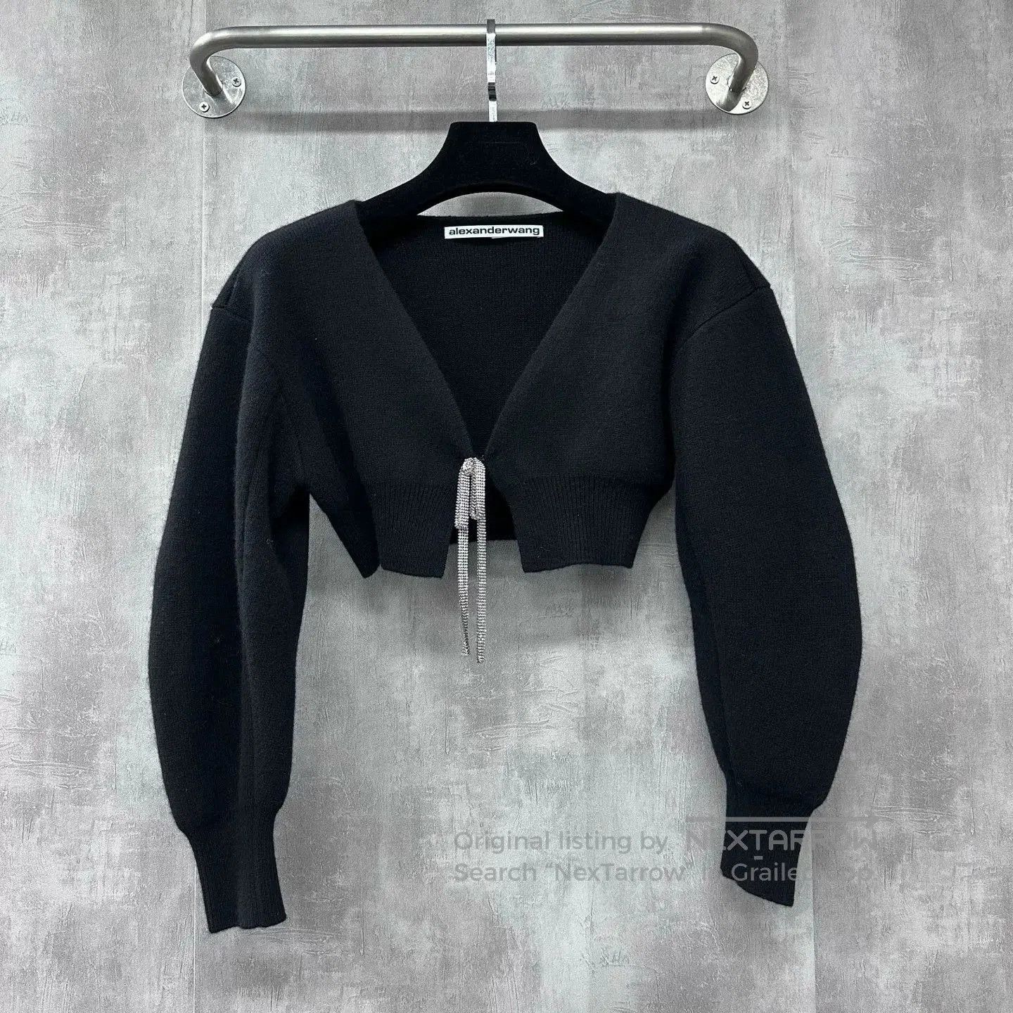 Alexander Wang Alexander Wang Rhinestone Bow Knit Cardigan. Size S / US 4 / IT 40 - 1 Thumbnail
