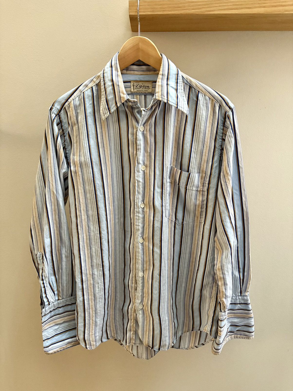 Vintage Lipson true vintage 70s vertical striped button down shirt Size US L / EU 52-54 / 3 - 1 Thumbnail