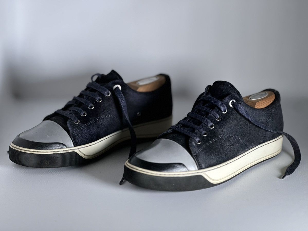 Lanvin Lanvin Blue/Black Suede and Patent Leather Low Top Sneakers Size US 6 / EU 39 - 2 Thumbnail