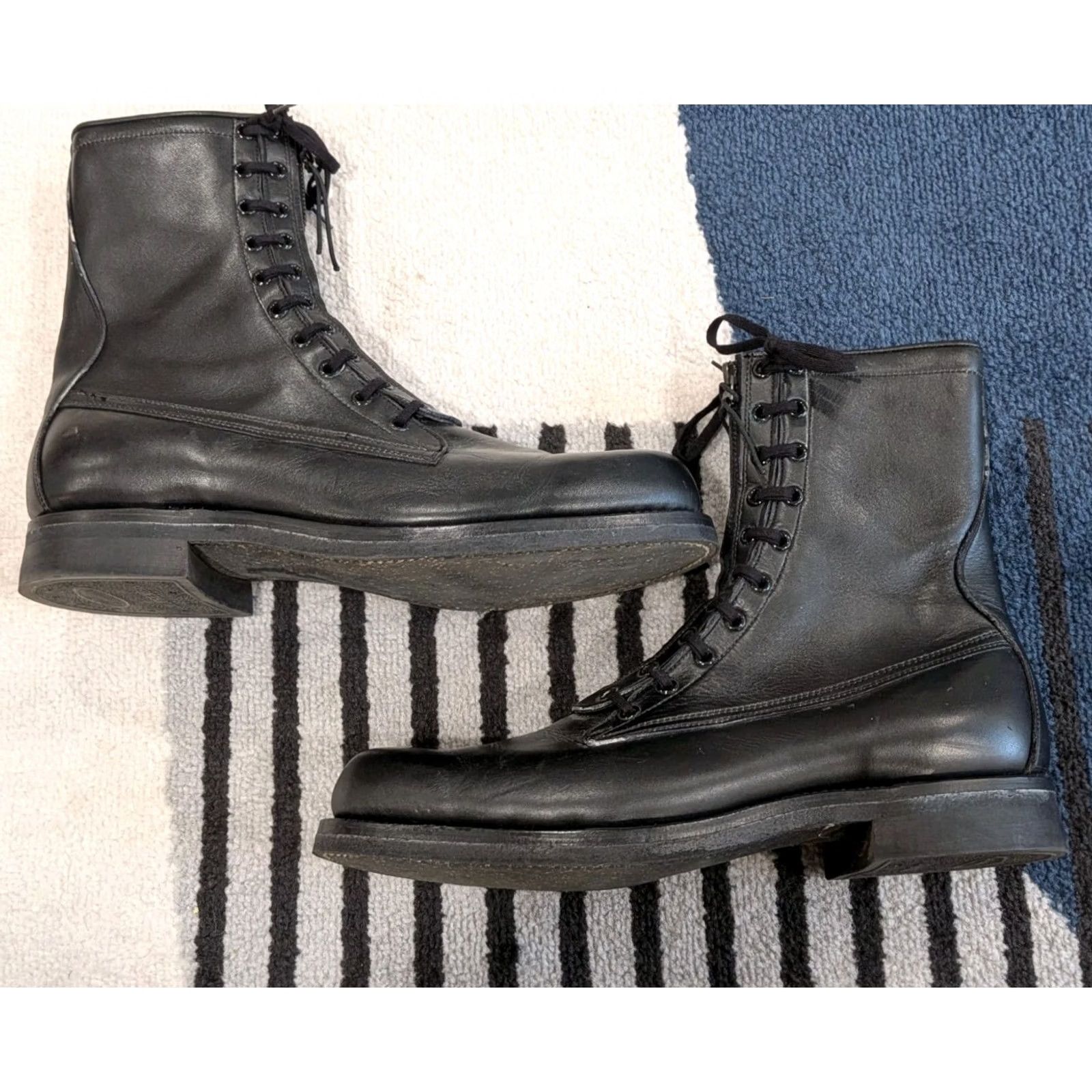 Chippewa VINTAGE Chippewa Combat Leather Boots Military Biker 8475 Sz 11.5 B Zip Black Mens Size US 12 / EU 45 - 2 Thumbnail