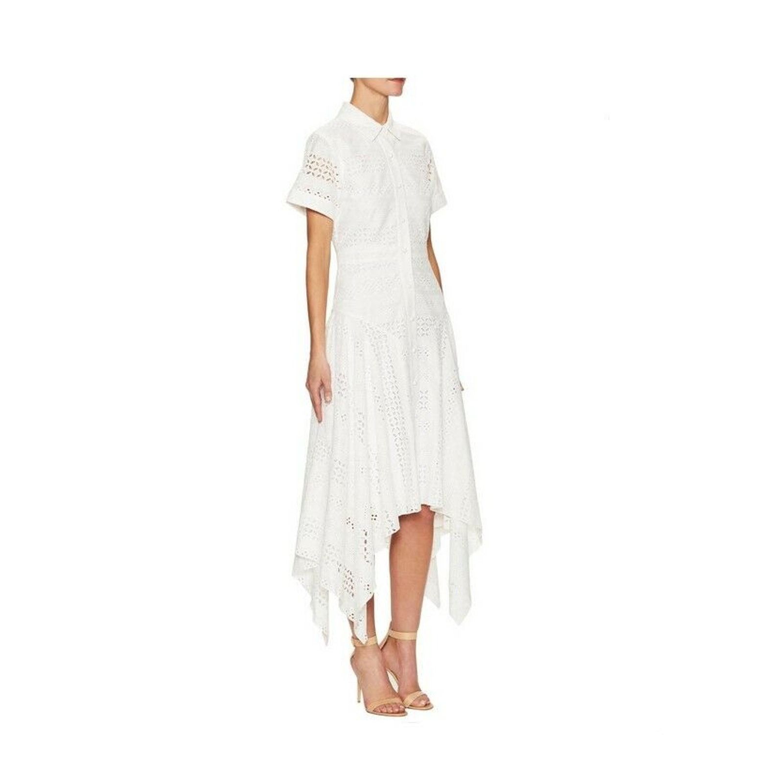 Prabal Gurung Prabal Gurung Short Sleeve Handkerchief Hem Shirt Dress Size XS / US 0-2 / IT 36-38 - 3 Thumbnail