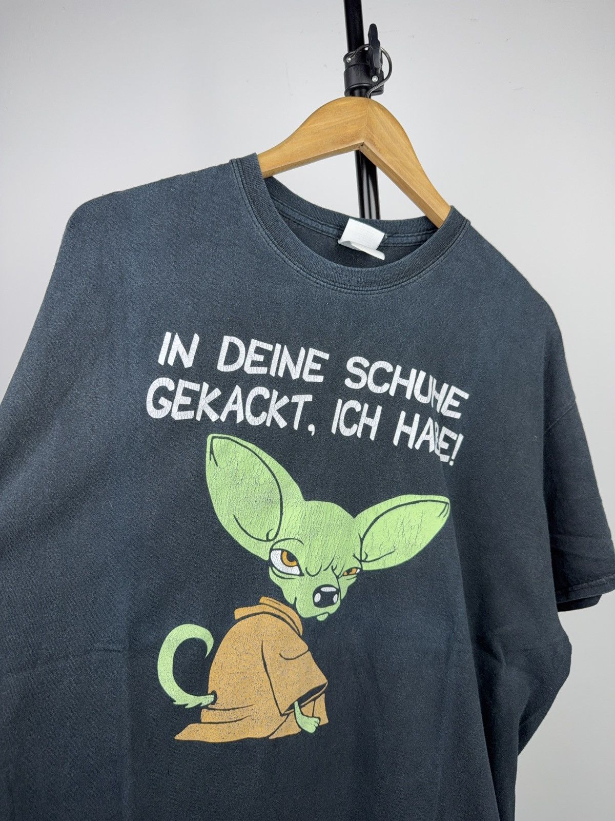 Vintage 00s Funny Baby Yoda German Meme Graphic Tee Star Wars Style Size US XL / EU 56 / 4 - 5 Thumbnail
