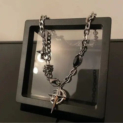 Jewelry Haseki x Asai Crystal Star Light Moon Pendant Chain Necklace Size ONE SIZE - 7 Thumbnail