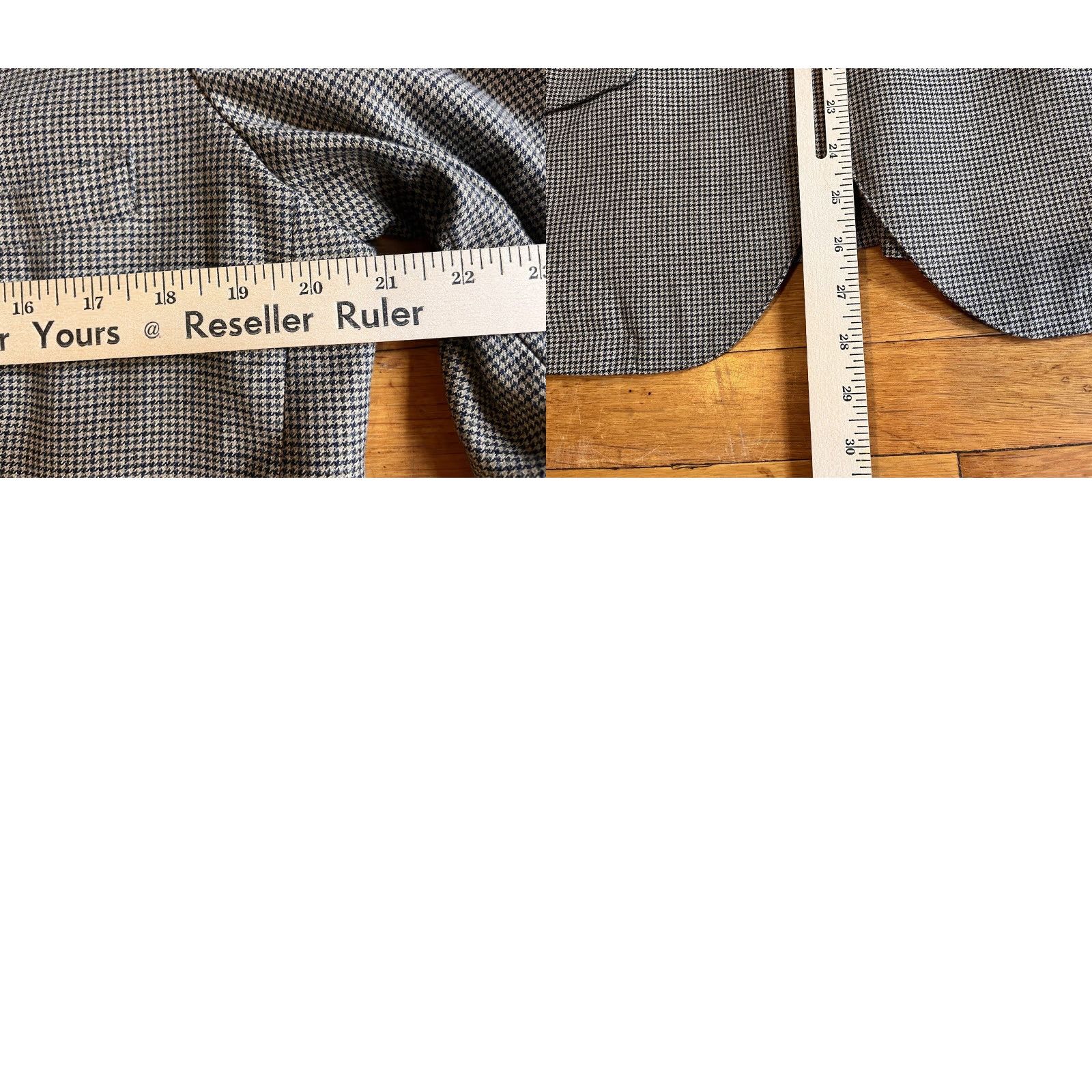 Emporio Armani VINTAGE Emporio Armani Blazer Women’s 46 Black Houndstooth 90s Designer Wool Notch Lapel Five-Button Single-Breasted Regular Tailored Women Size L / US 10 / IT 46 - 9 Thumbnail