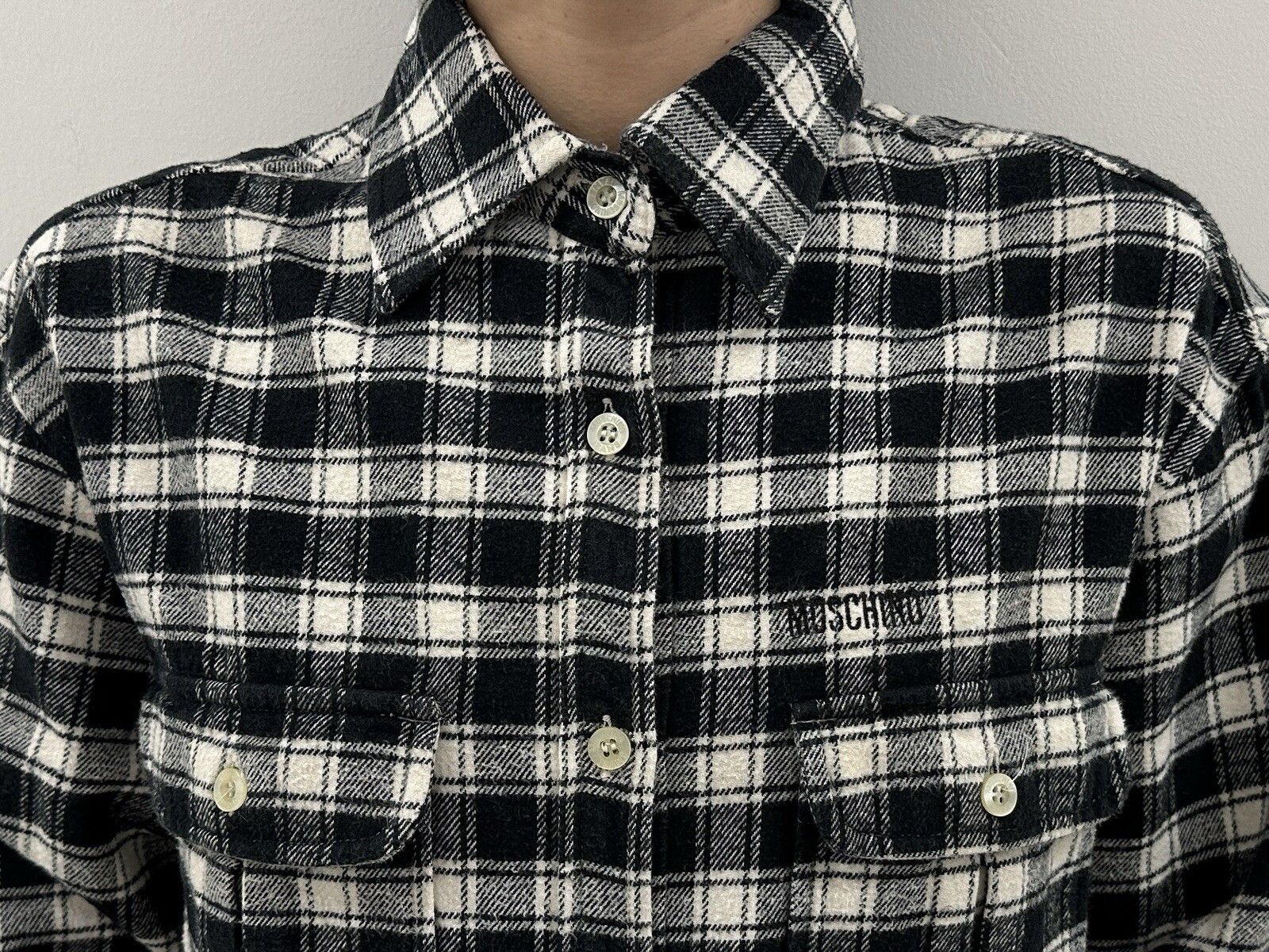 Moschino Vintage 90s Moschino Jeans Flanel Shirt Checked Womens Size M / US 6-8 / IT 42-44 - 11 Thumbnail
