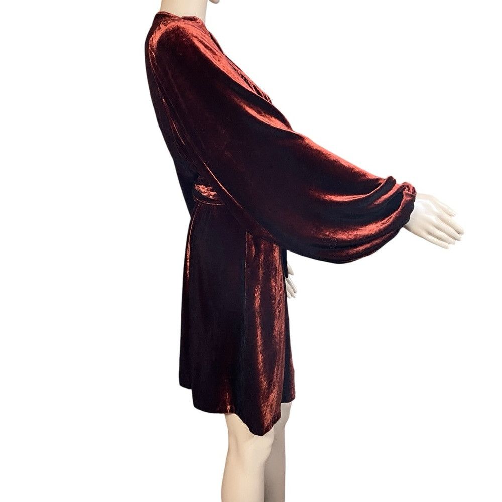A.L.C. A.L.C. Womens Carlo Cognac Silk Blend Velvet Long Sleeve Wr Size S / US 4 / IT 40 - 4 Thumbnail
