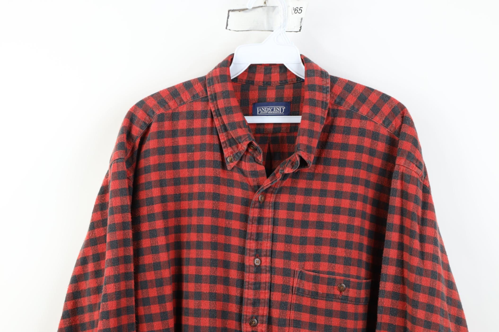 Lands' End Vintage 90s Lands End Collared Button Down Shirt Plaid Size US L / EU 52-54 / 3 - 2 Thumbnail