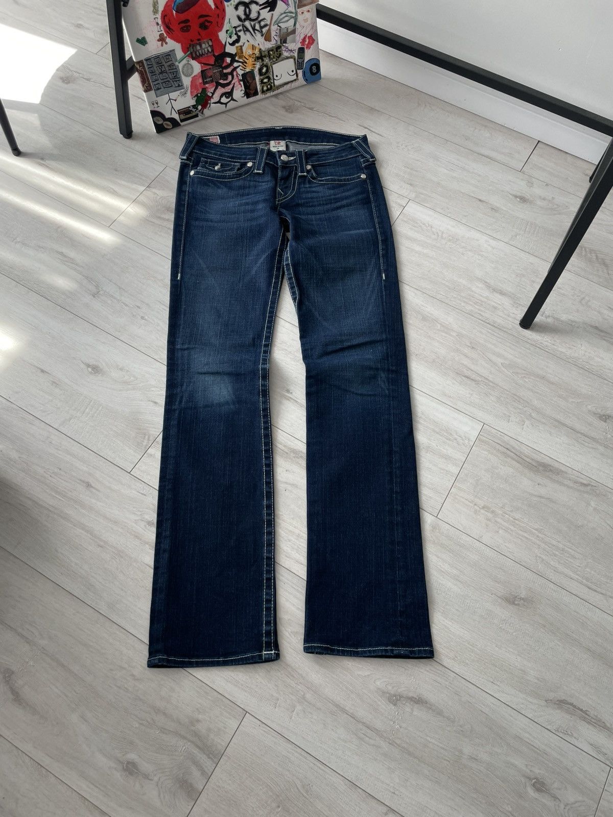 True Religion Vintage 00's True Religion Y2K Denim Jeans Pocket Logo Size 24" / US 00 / IT 34 - 3 Thumbnail