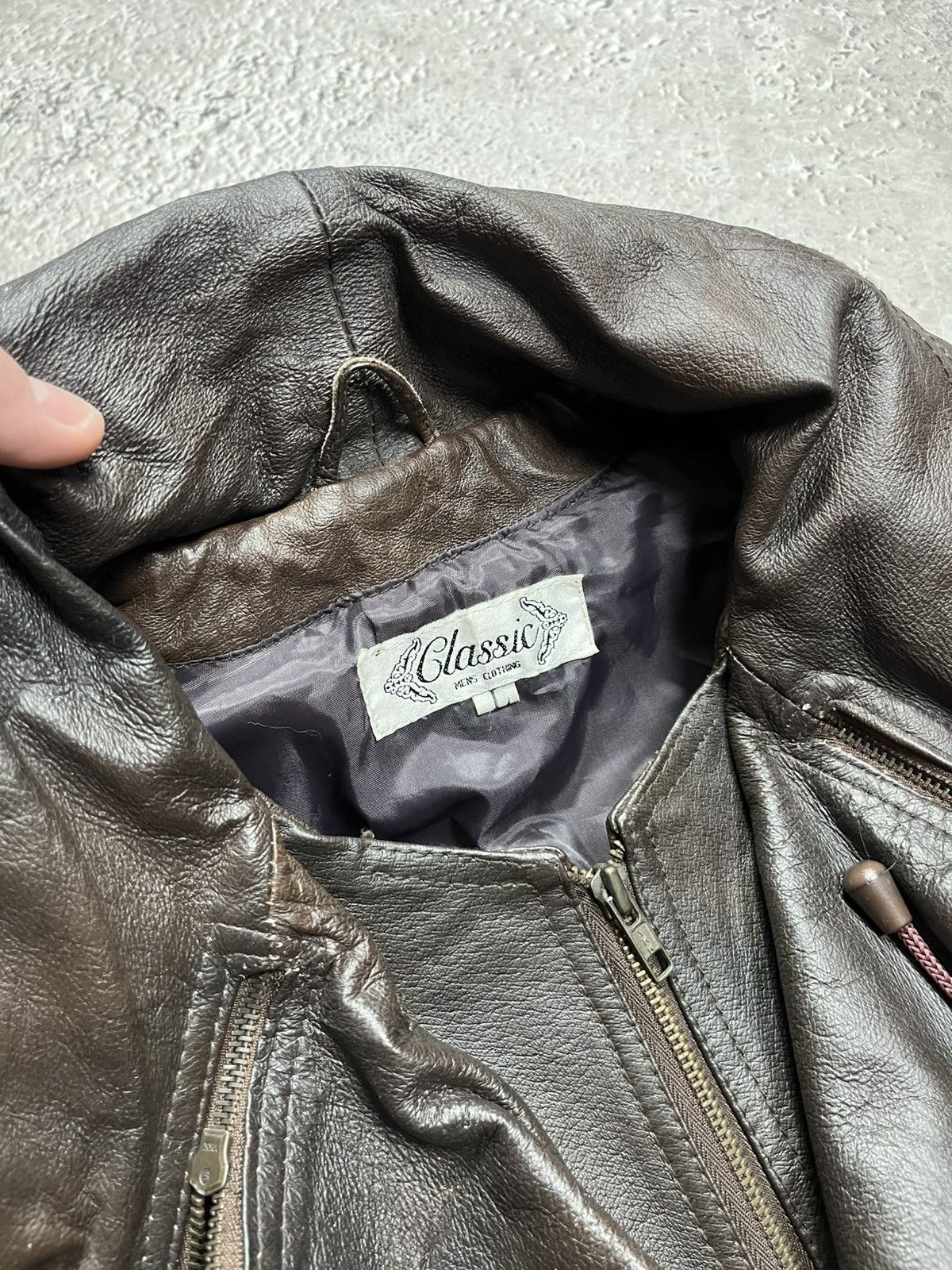 Leather Vintage Leather Bomber Jacket Brown Men Size L Zip Aviator Size US L / EU 52-54 / 3 - 7 Thumbnail