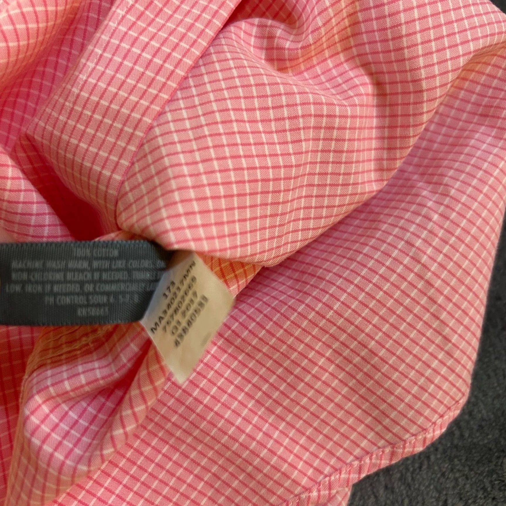 Nordstrom Nordstrom Dress Shirt Pink Gingham Check Trim Fit Long Sleeve Mens 15 1/2 Size 42R - 7 Thumbnail