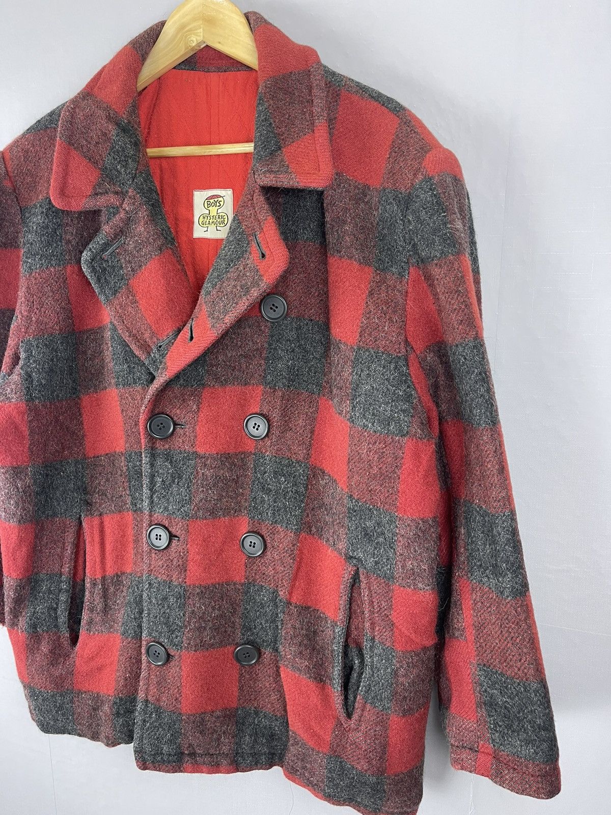 Hysteric Glamour 90s HYSTERIC GLAMOUR BOYS Red Tartan Wool Jacket Size US L / EU 52-54 / 3 - 4 Thumbnail