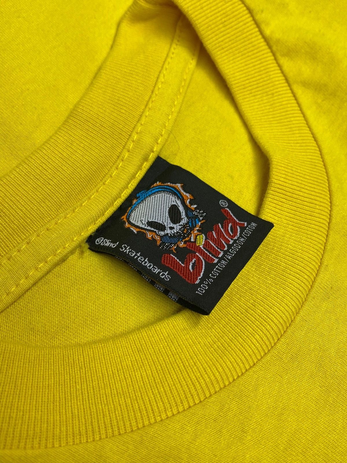 Blind Skateboards Vintage Blind Skateboards Blood Reaper Logo Yellow T-shirt Size US XL / EU 56 / 4 - 9 Thumbnail
