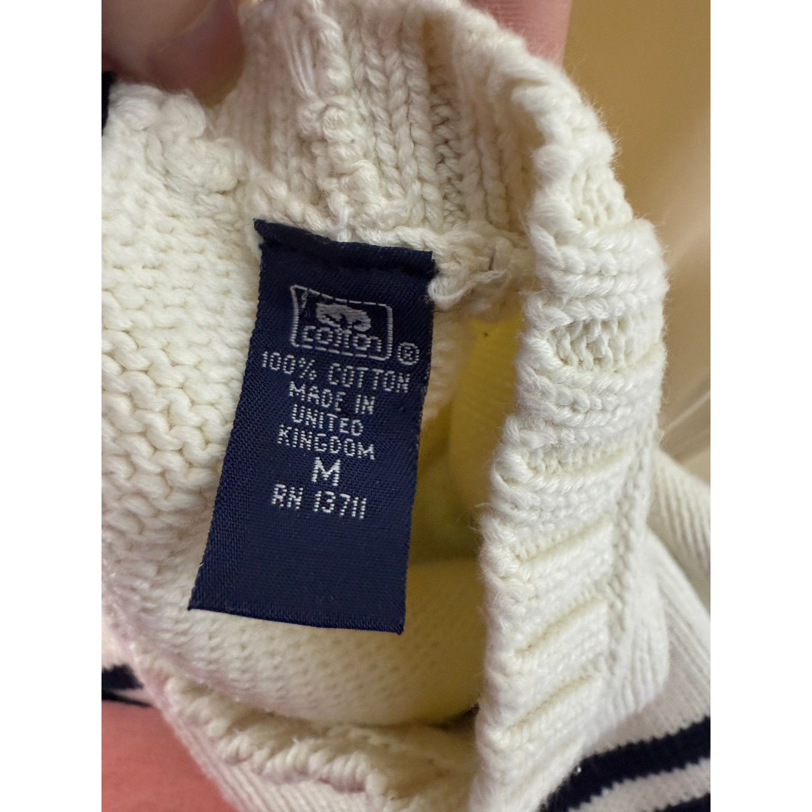 Grant Thomas Grant Thomas Sweater Men M Blue Cream Crew Neck Pullover Size US M / EU 48-50 / 2 - 4 Thumbnail