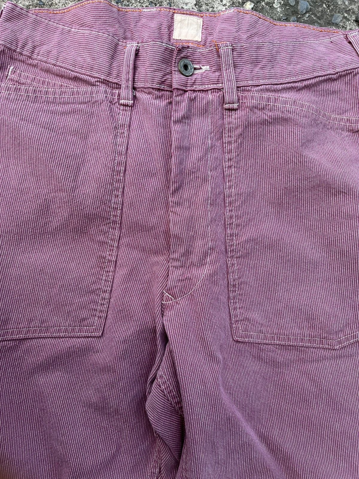 Japanese Brand 💥BLUE WAY TROUSERS VTG WORKWEAR HICKORY BELT CARPENTER PANT Size US 33 - 3 Thumbnail
