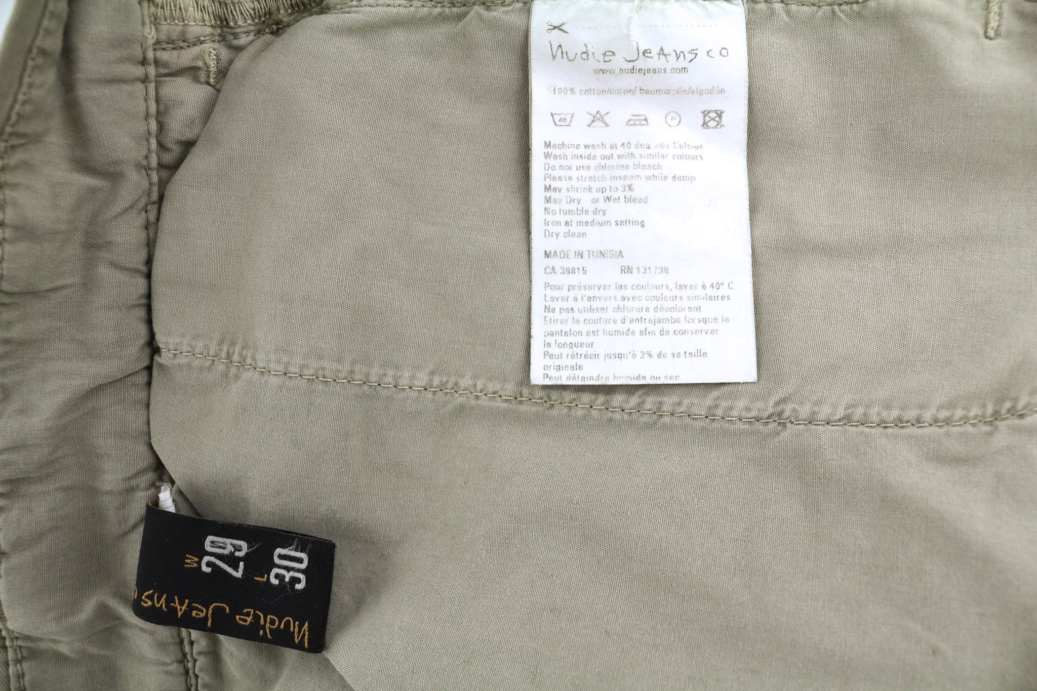 Nudie Jeans KHAKI REGULAR W29/L30 Beige Chino Fly 82655 Size US 29 - 6 Thumbnail