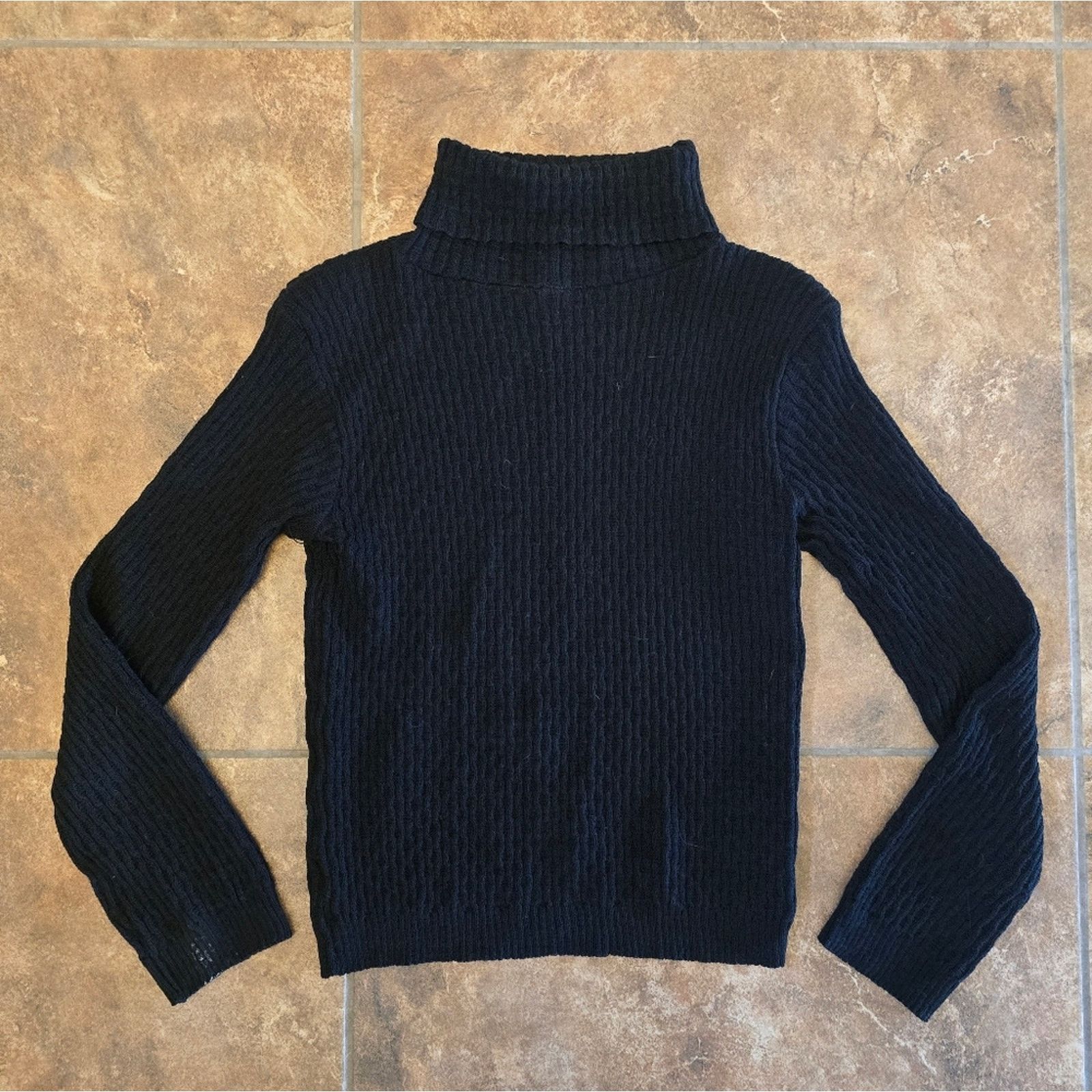 Other Black Textured | LACUNA | Turtleneck Sweater Size M / US 6-8 / IT 42-44 - 1 Thumbnail